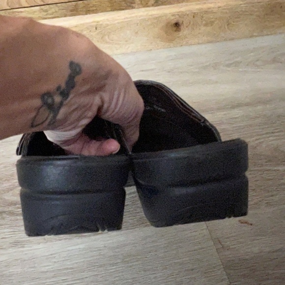 Ingaro Dark Brown Faux Crock Leather Clogs - Picture 12 of 14